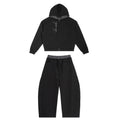 DoveMade Black Plaid Sweat Set